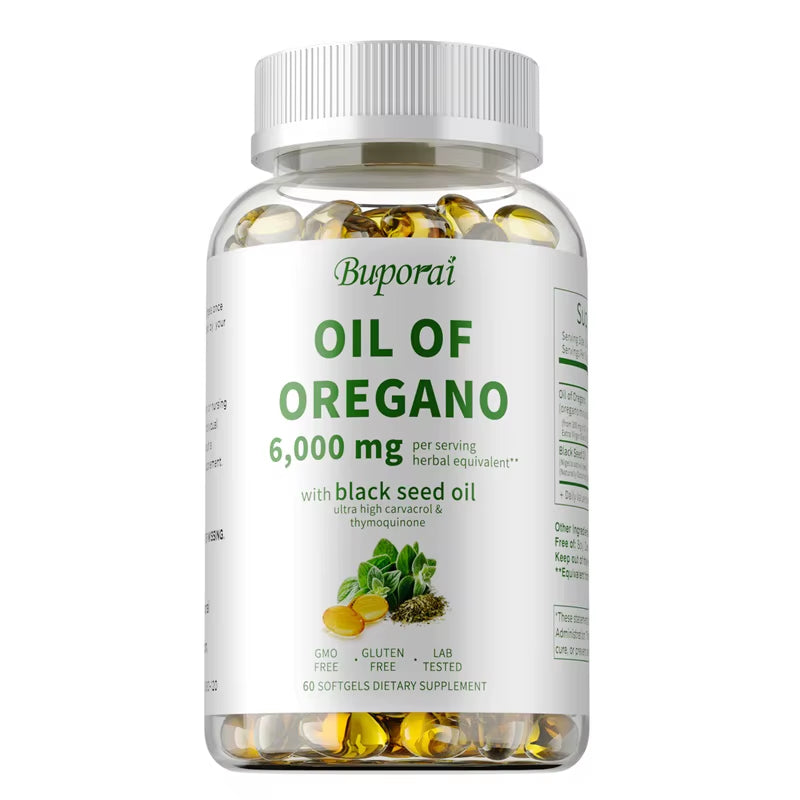 Oil of Oregano - Contains Black Seed Oil, Which Promotes Immune and Digestive Health, Fights Inflammation, and Relieves Bloating