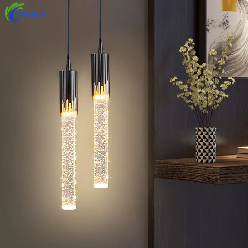 Modern Luxury Crystal Pendant Lamps Home Decor Bedside Hanging Light for Living Room Kictchen Bedroom Ceiling Chandelier Lights