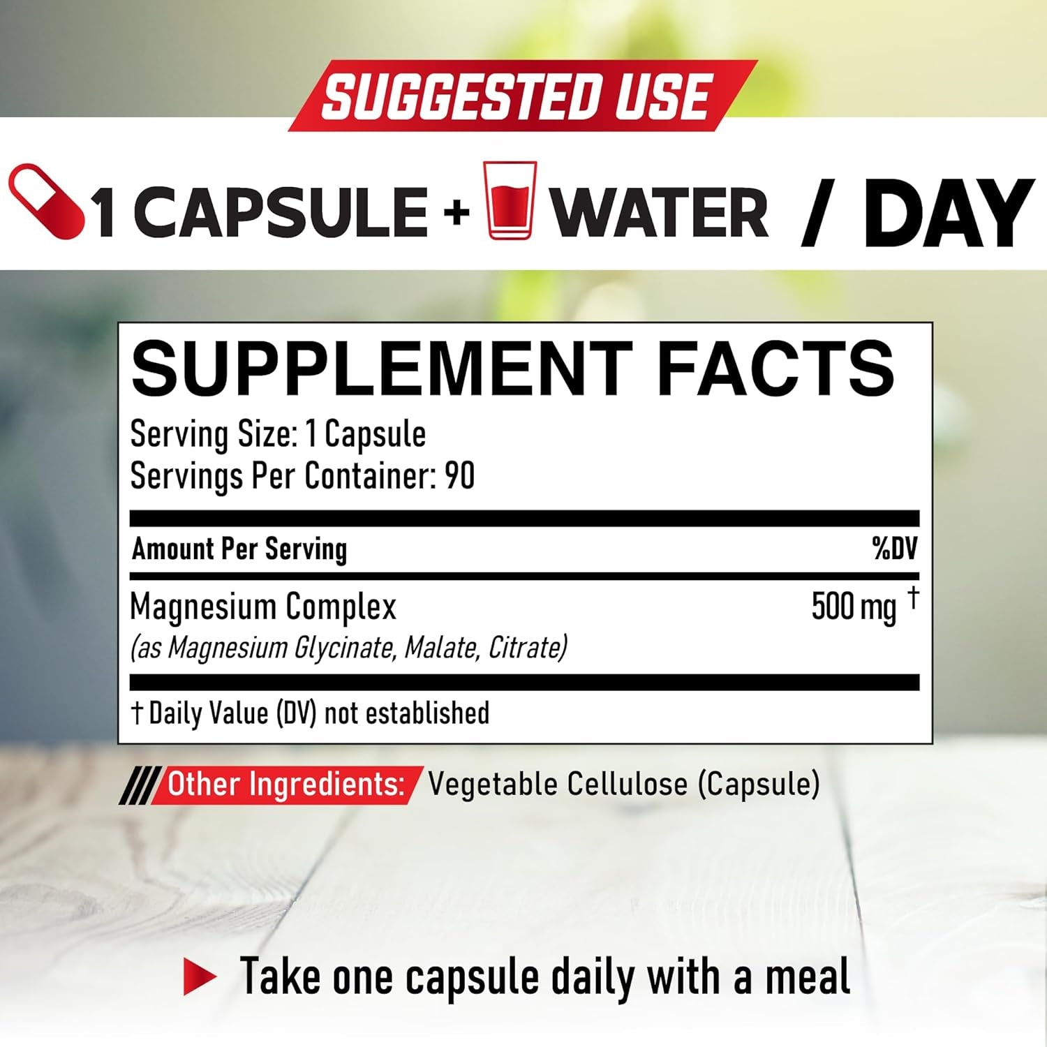 500Mg Magnesium Glycinate Supplement (As Magnesium Glycinate, Malate, & Citrate) - 90 Capsules