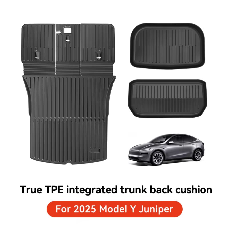 for Tesla Floor Mat Model Y 2021-2026 Model 3 Highland Car Trunk Mat Luggage Mat TPE Waterproof Anti-Slip Set Floor Liner Mat
