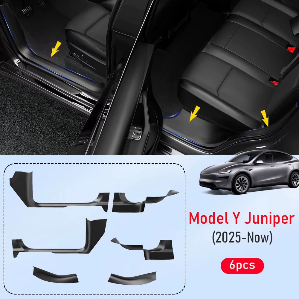 Front Rear Door Sill Guard for Tesla Model 3 Y Juniper 2025 2026 Pedal Protector Cover Anti-Kick Mats anti Dirty Pad Accessories