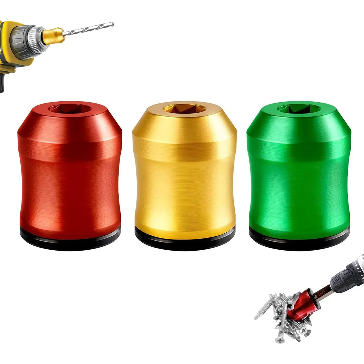 Strong Magnetic Screw Ring, 1/4 Inch/ 6.35 Mm Universal Magnetic Screw Ring Bit for Hex Screwdriver and Power Bits Screwring Powerbits