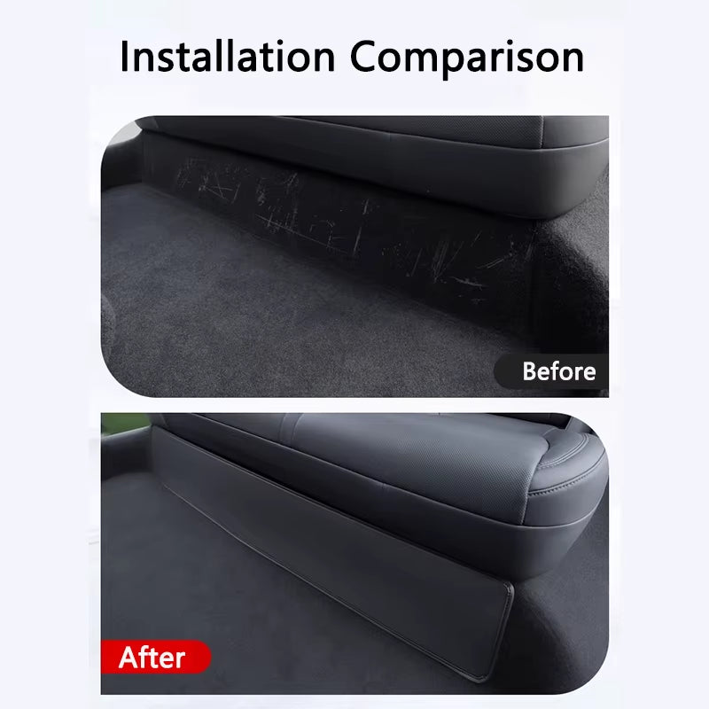 Rear Seat Lower Protective Mat for 2025 2026 Tesla Model Y Juniper PU Leather under Seat Anti-Kick Pads Car Interior Accessories