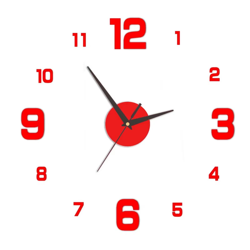 Creative Frameless DIY Wall Clock Wall Decal Home Silent Clock Living Room Office Wall Decoration