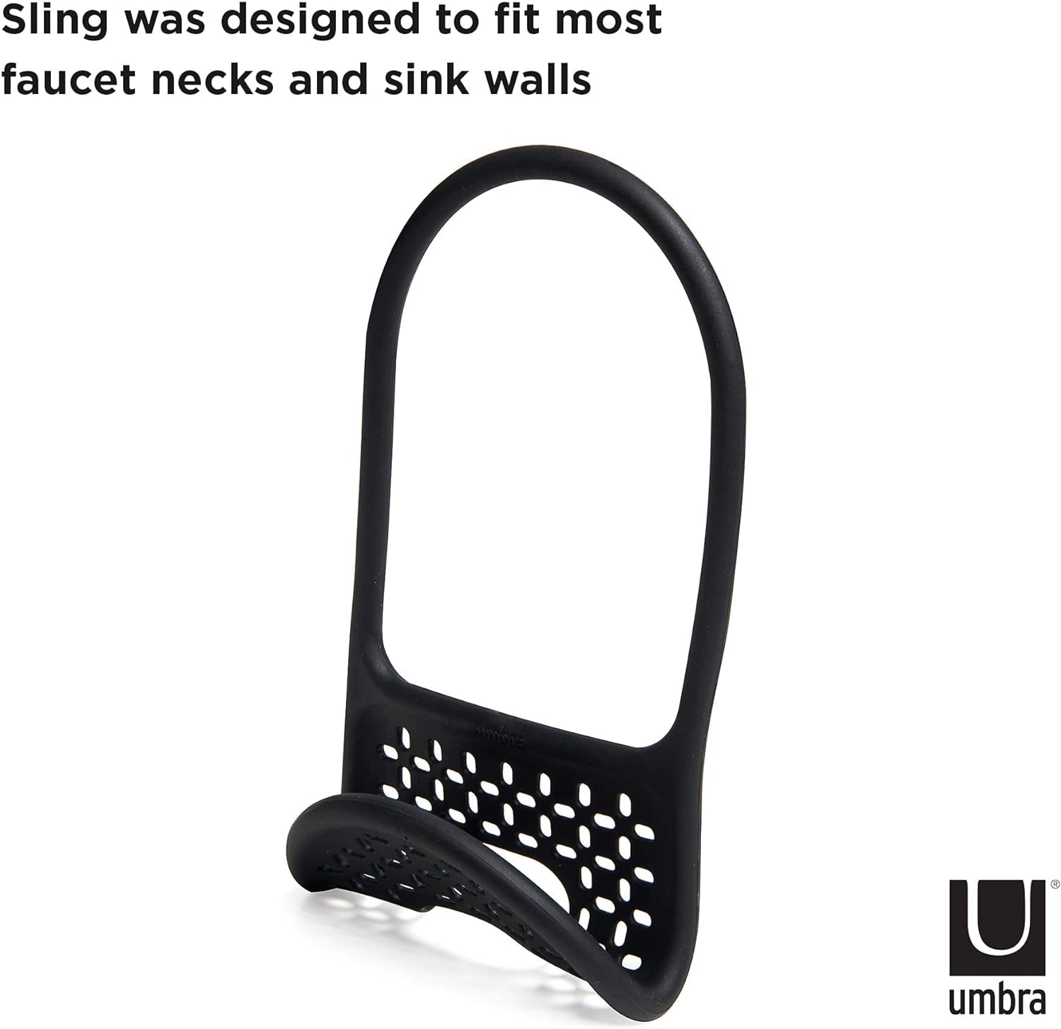 1004294-040 Sling Flexible Sink Caddy, Non-Slip – Holds Sponge, Scrubbing Brush or Dishrag, Black Kitchen