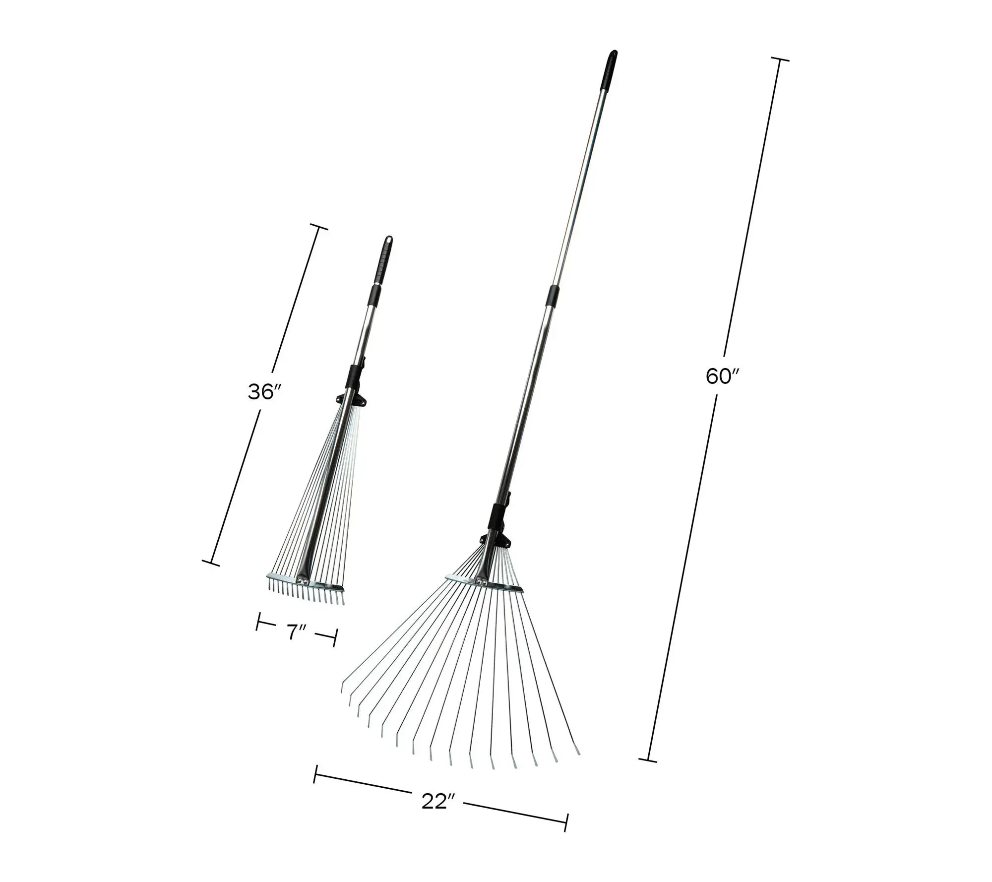 Kings County Adjustable Metal Rake with Expandable Handle