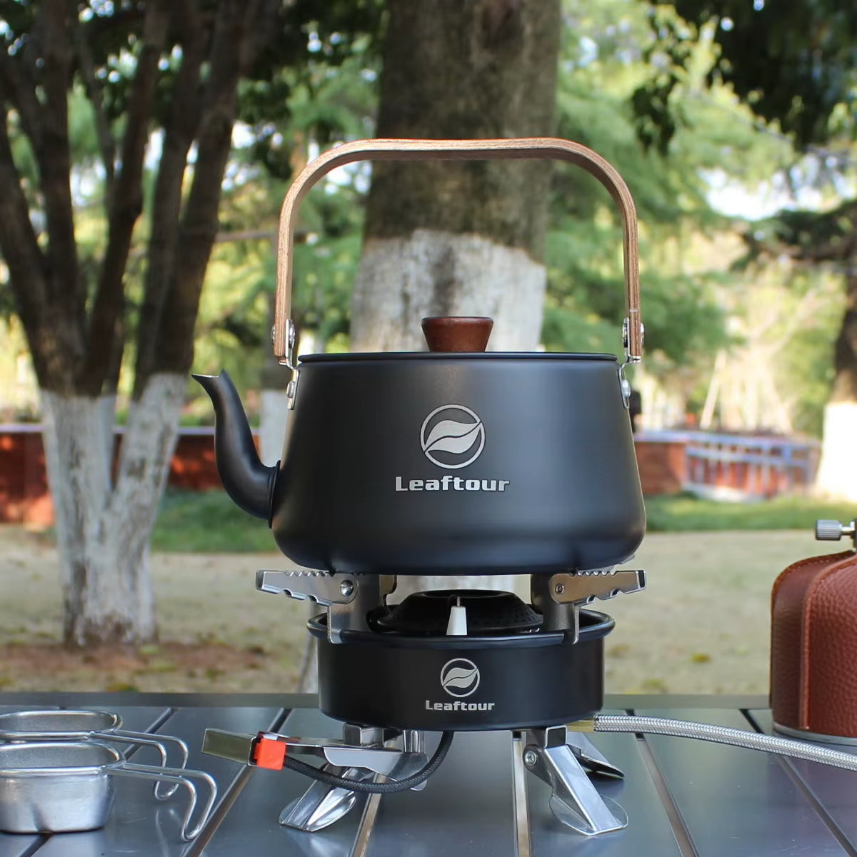 1.1L Lightweight Aluminum Alloy Portable Camping Kettle for Boiling Water