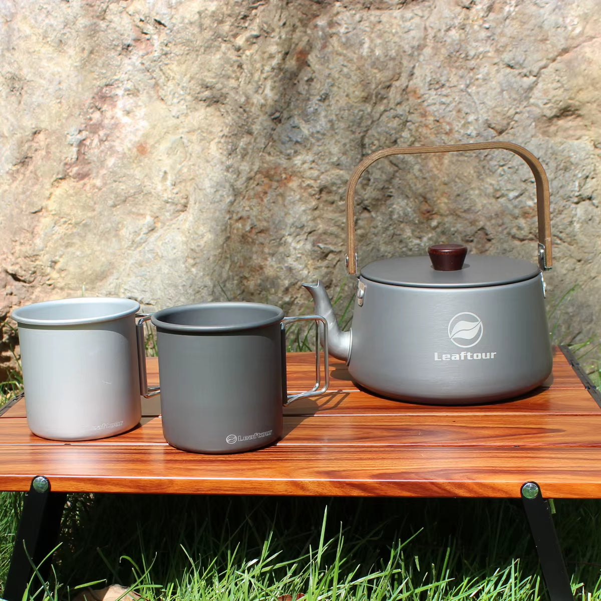 1.1L Lightweight Aluminum Alloy Portable Camping Kettle for Boiling Water