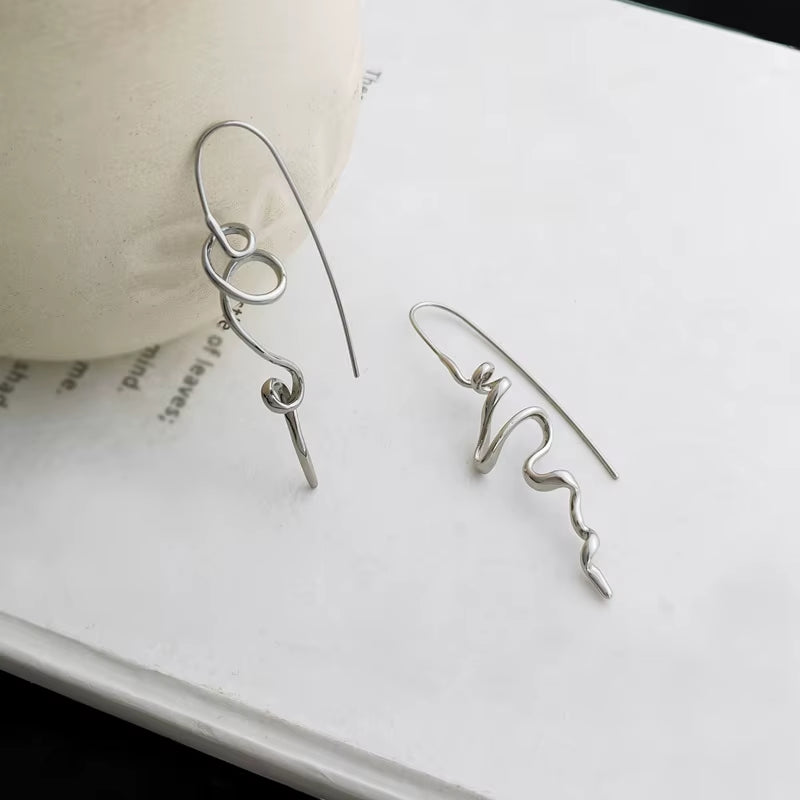 Fashionable Abstract Three-Dimensional Design Earrings Temperament Female Earrings Hanging Jewelry Accessories Gifts