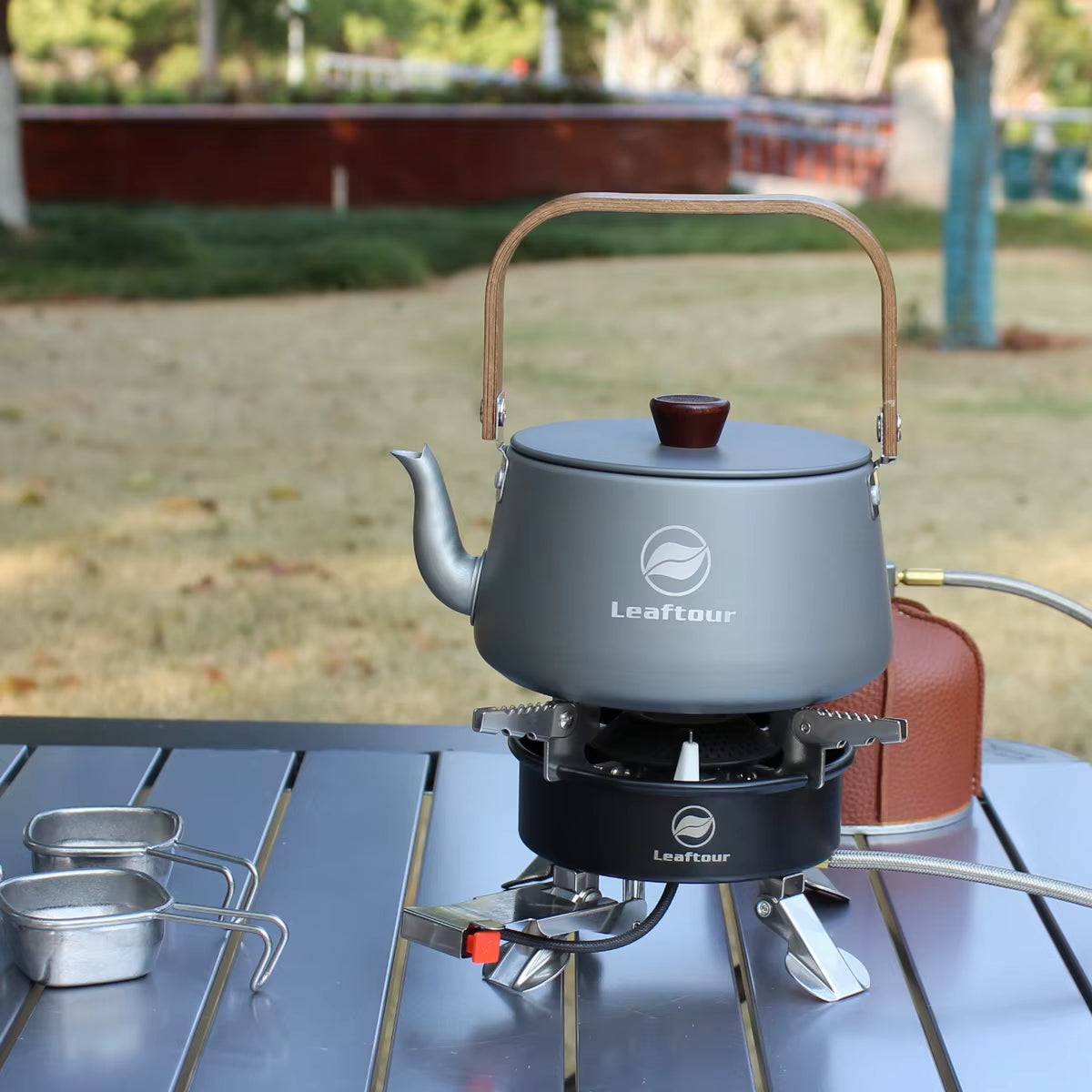 1.1L Lightweight Aluminum Alloy Portable Camping Kettle for Boiling Water