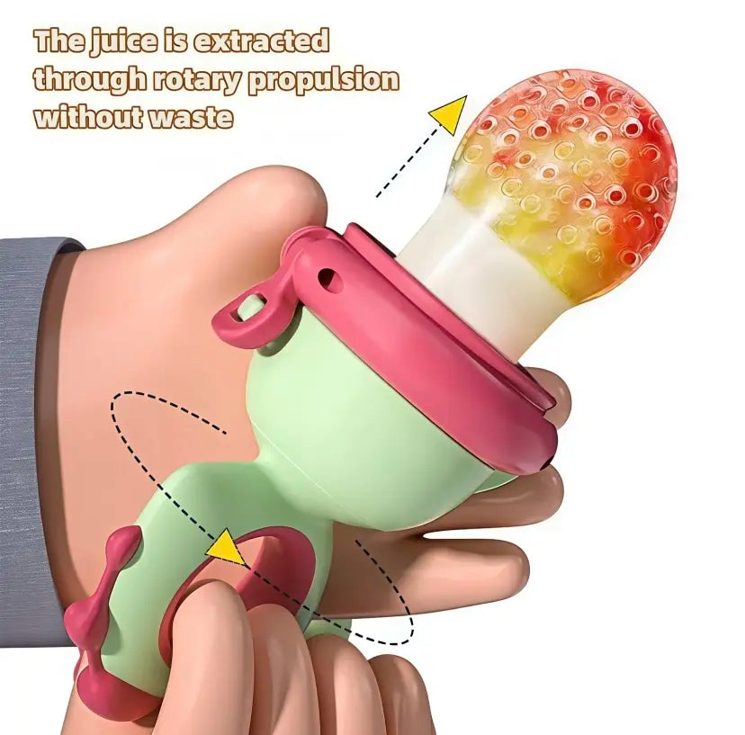 Silicone Fruit Teether, 1 Piece Rotating Push Type Fruit Feeder, Baby Fruit Feeder Pacifier, Baby Feeding Fruit Teether, Baby Food Supplement Feeder, Baby Teething Toy, Cute