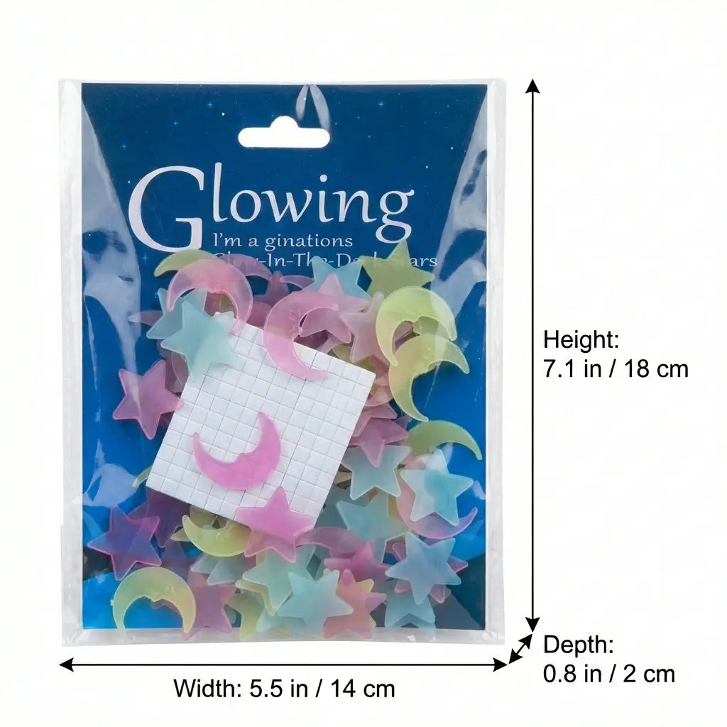 100/200/300 Glow in the Dark Stars Stickers Mixed Color Luminous Fluorescent Reusable Plastic Wall Stickers Ceiling Stars Decal Space Galaxy Night Sky Bedroom Ceiling Decor Kids Room Nursery Home Decor