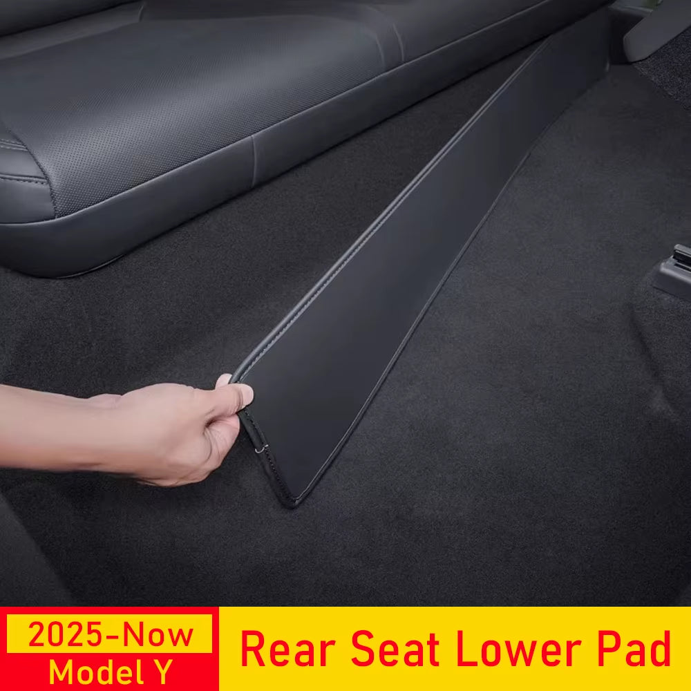 Rear Seat Lower Protective Mat for 2025 2026 Tesla Model Y Juniper PU Leather under Seat Anti-Kick Pads Car Interior Accessories