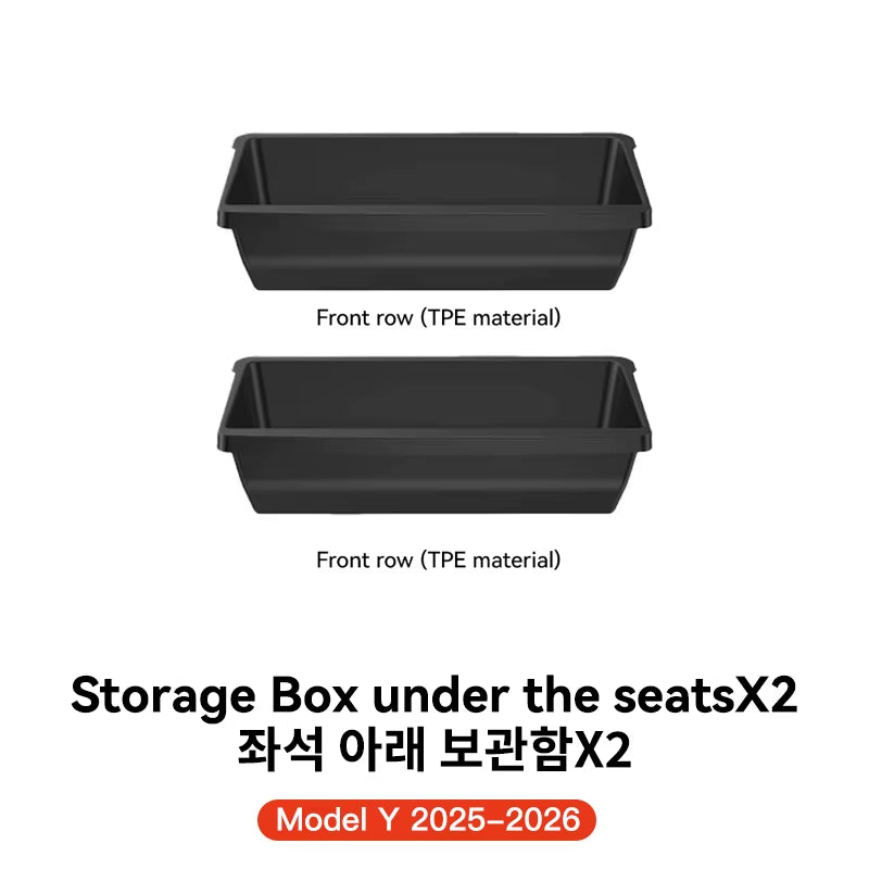 for Tesla Model Y 2026 Juniper Launch under Seat Storage Box Case Car Seat Organizer Vehicle Underseat Drawer Tray Accessory