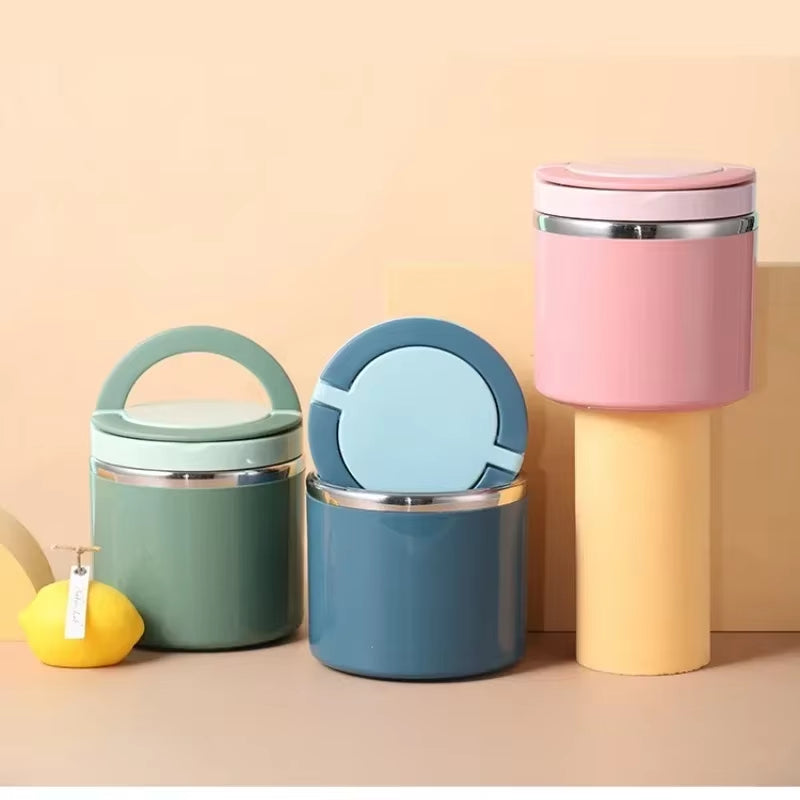 630/1000ML Food Thermal Jar Insulated Soup Cup Stainless Steel Vacuum Cup Lunch Box with Handle Sealed Bento Box