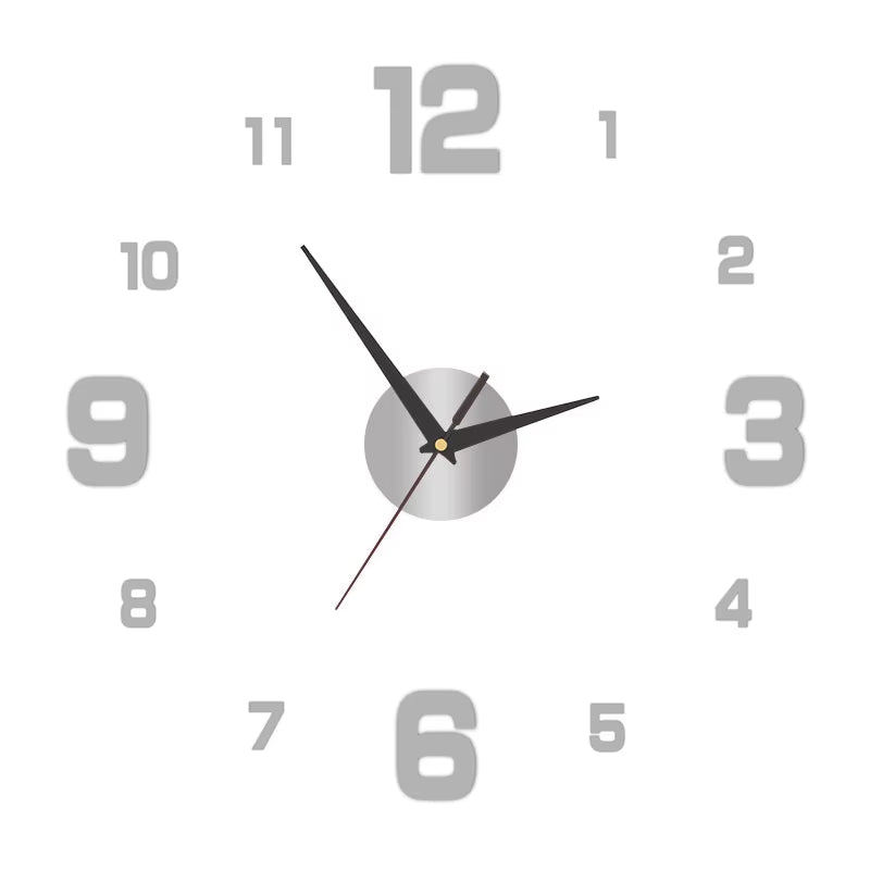 Creative Frameless DIY Wall Clock Wall Decal Home Silent Clock Living Room Office Wall Decoration