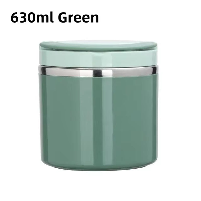 630/1000ML Food Thermal Jar Insulated Soup Cup Stainless Steel Vacuum Cup Lunch Box with Handle Sealed Bento Box