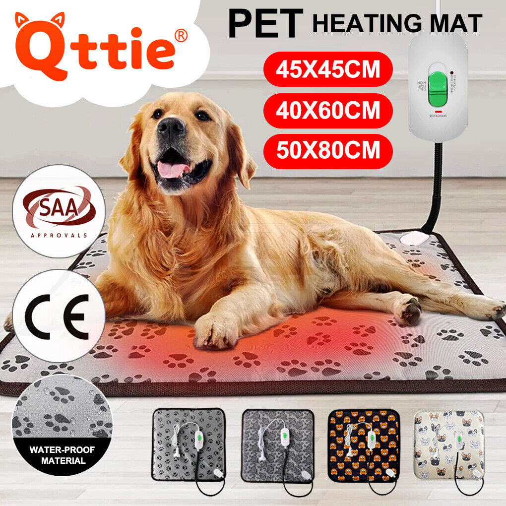 Large Pet Electric Heat Mat AU Plug Warmer Pad Blanket Waterproof Dog Cushion