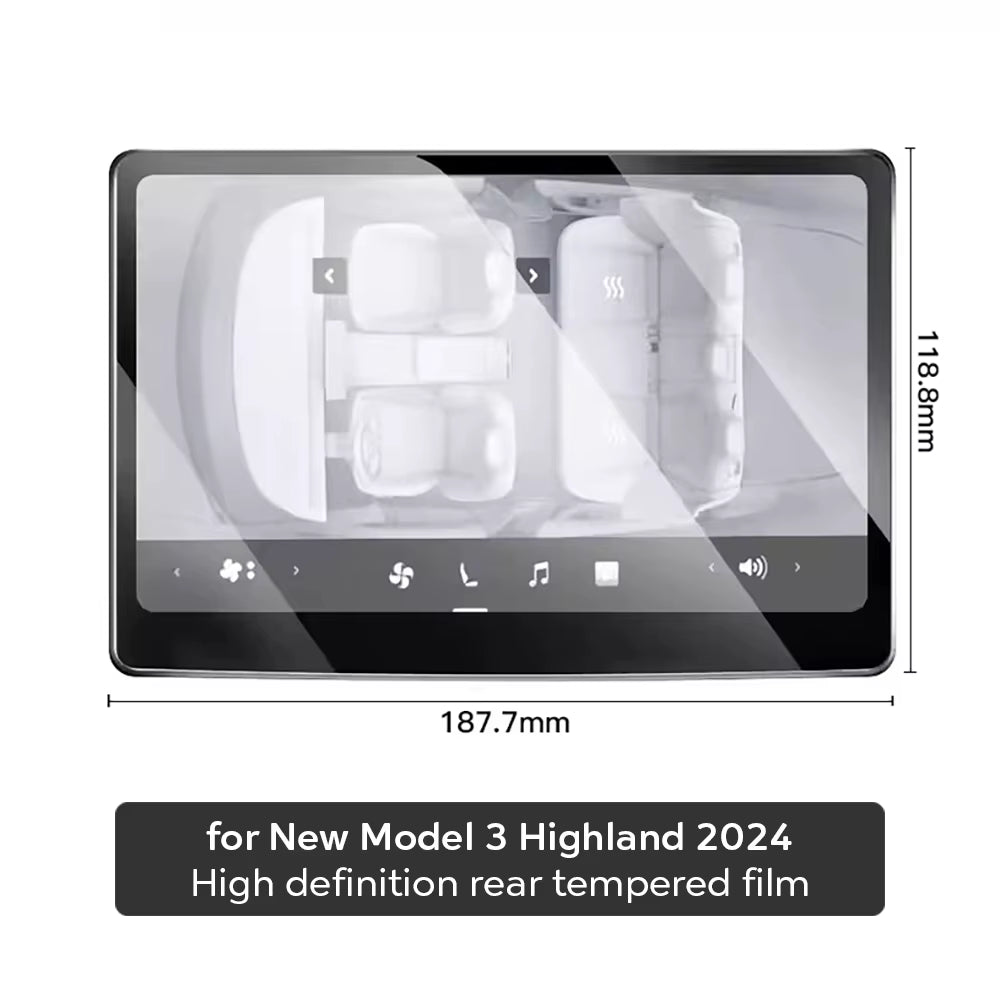 Tempered Glass Film Protector for New Tesla Model Y Launch Juniper 2026 2025 Model 3 Highland 2024 Touch Screen Protective Film