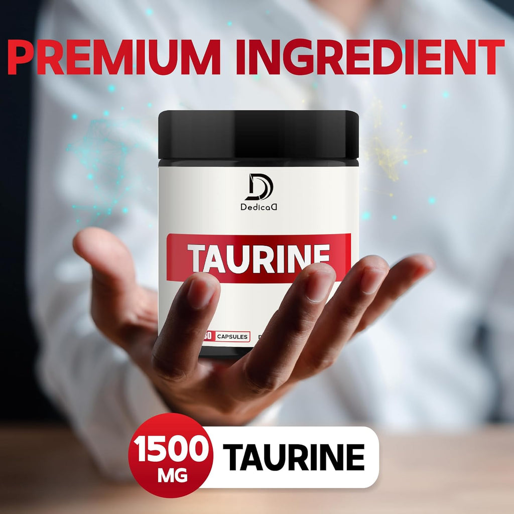 1500Mg Premium Taurine Supplement - 180 Capsules - 2-Month Supply