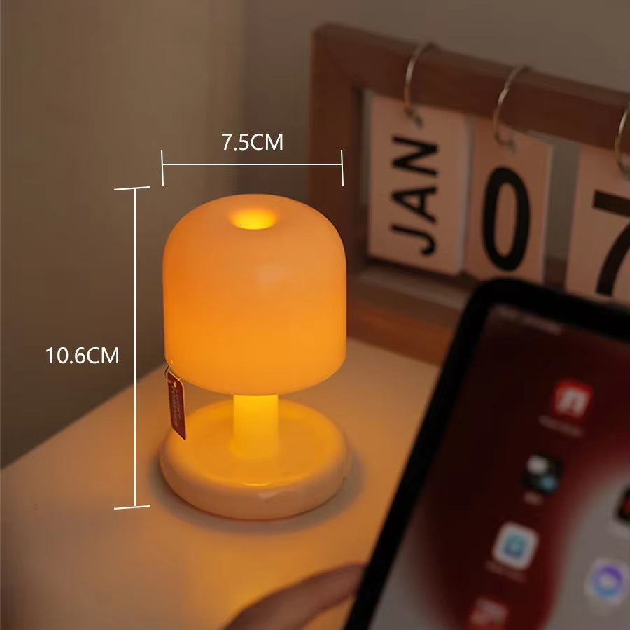 USB Rechargeable Sunset Night Light LED Table Lamp Mini Desk Bedside Bedroom Bar Room Decor Atmosphere Mood Light Minimalist