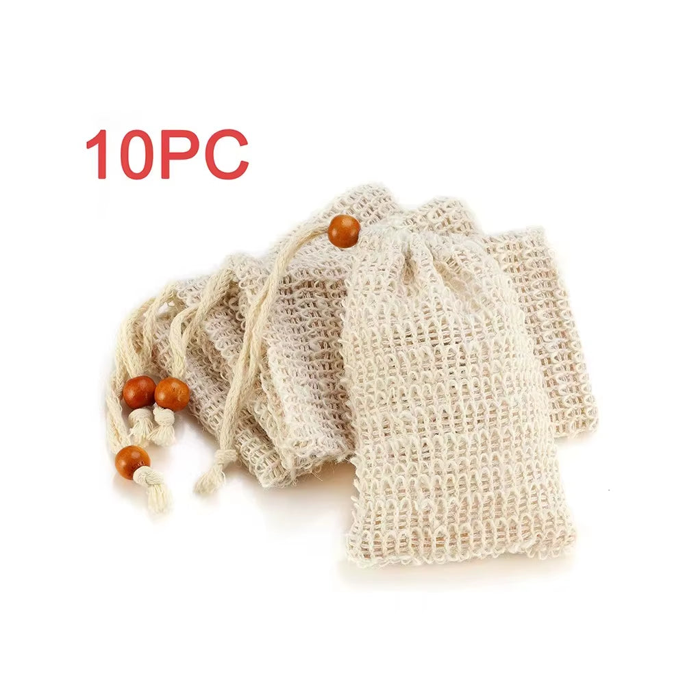 Natural Soap Foaming Net Bags Bath Washing Tools Body Cleaning Bubble Helper Mesh Cleaning Home Bathroom Exfoliating Supplies