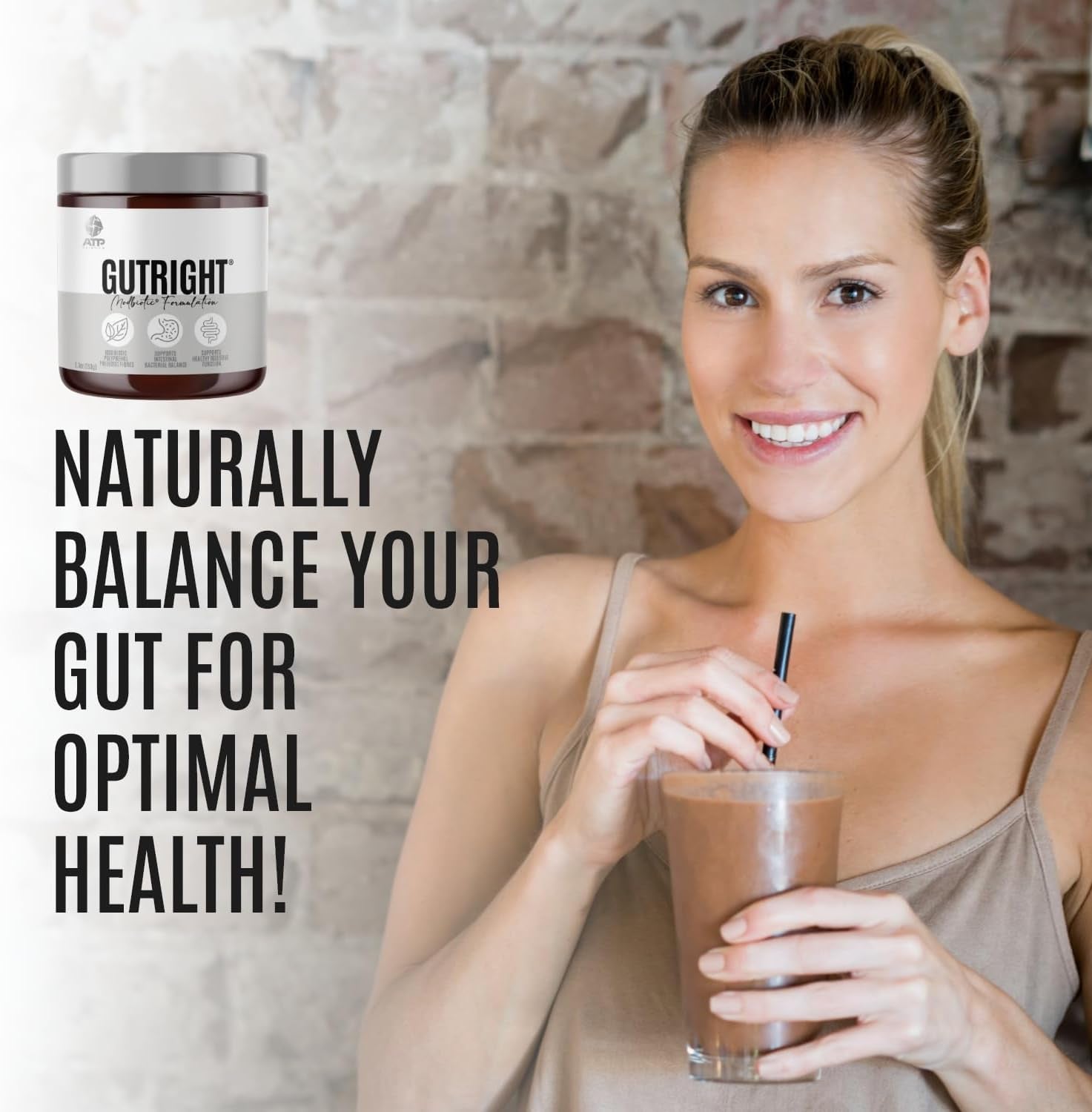 Gutright Plant-Based Modbiotic Blend, with Naturally Occurring Polyphenols and Fibre, No Added Flavours, Non-Gmo, 150G