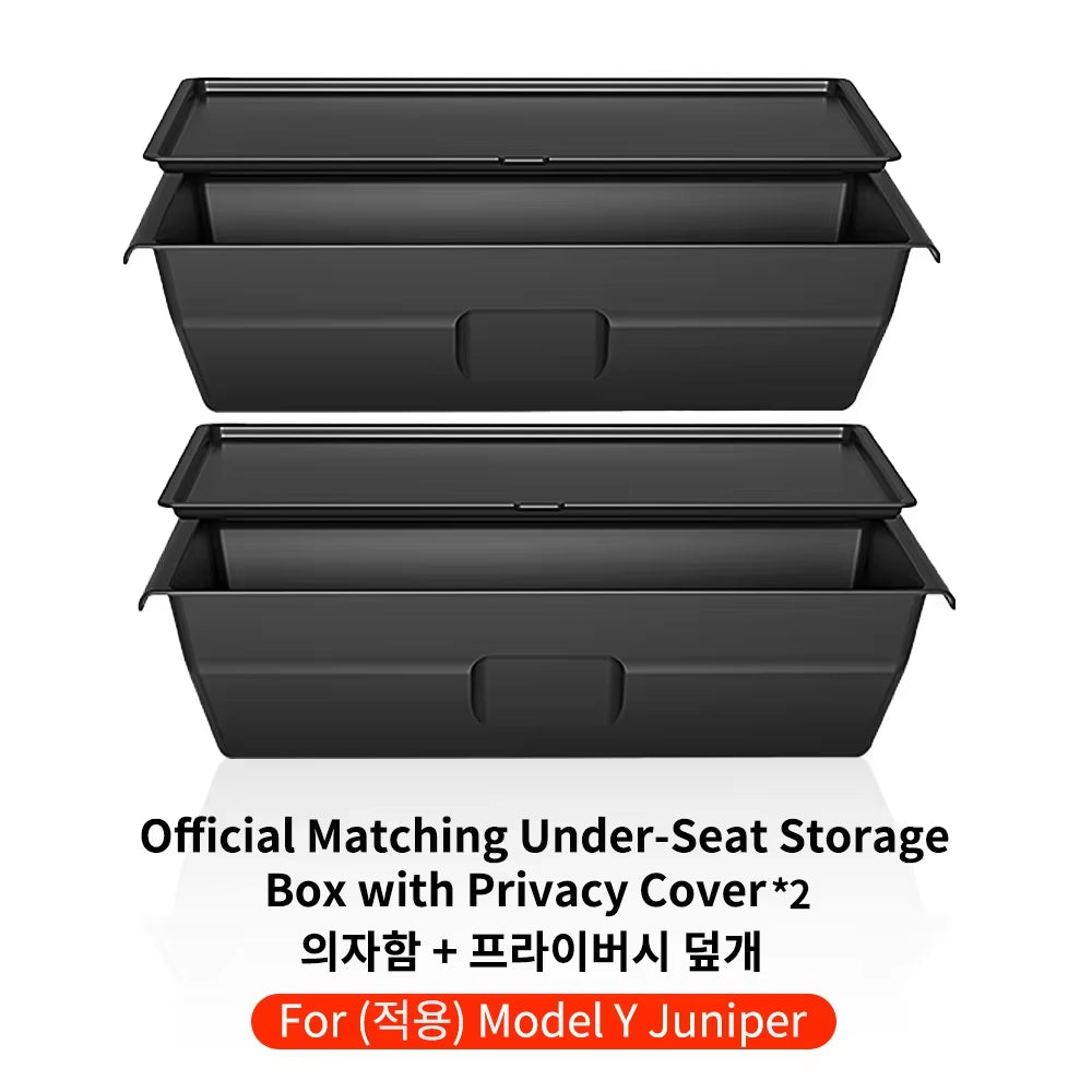 for Tesla Model Y 2026 Juniper Launch under Seat Storage Box Case Car Seat Organizer Vehicle Underseat Drawer Tray Accessory