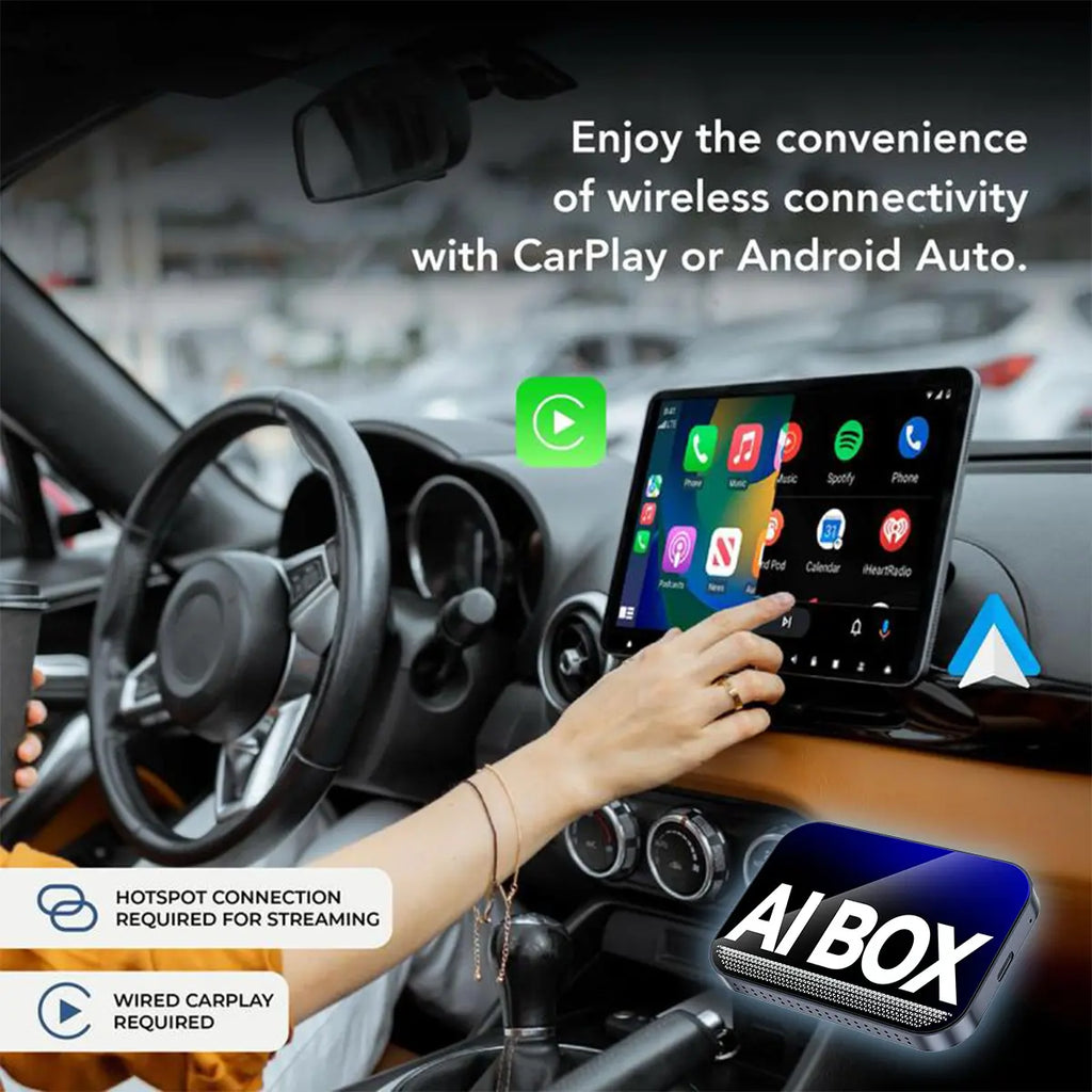 【Springglowup】Makasri Wired to Wireless Carplay Adapter【Not Support for Tesla & Bmw】Supports Netflix/Youtube/Tiktok APP to Play Video on a Car Screen (Do Not Support Vehicles with Built-In Wireless Carplay) ,Your Entertainment Co-Pilot on the Road!