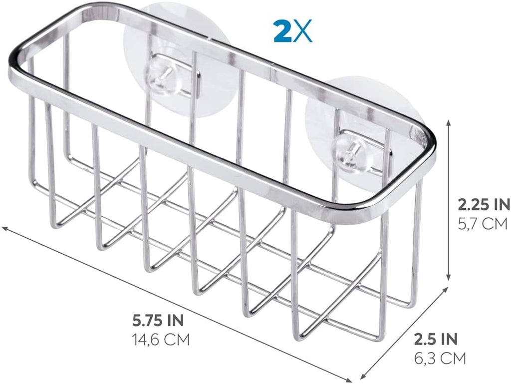 Gia Sink Caddy, Stainless Steel Dish Sponge Holder, Essential Kitchen Sink Organiser, Silver