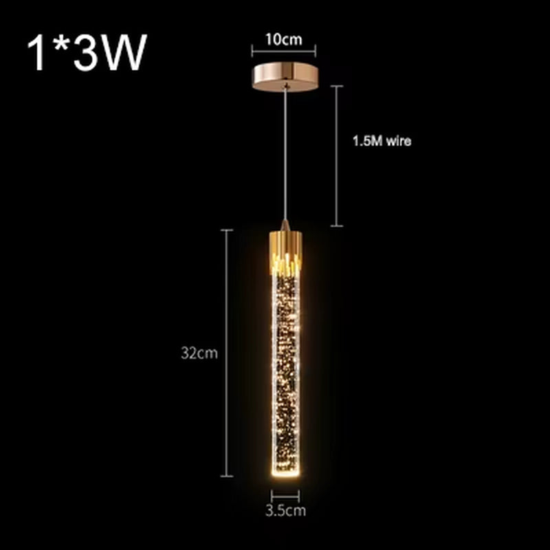 Modern Luxury Crystal Pendant Lamps Home Decor Bedside Hanging Light for Living Room Kictchen Bedroom Ceiling Chandelier Lights