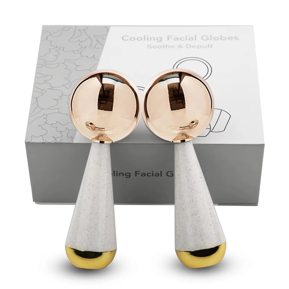 Ice Globes for Facials 360 Rotating Unbreakable Steel Ice Globes Ice Roller for Face and Eyes Ideal Skincare Tool for Facials