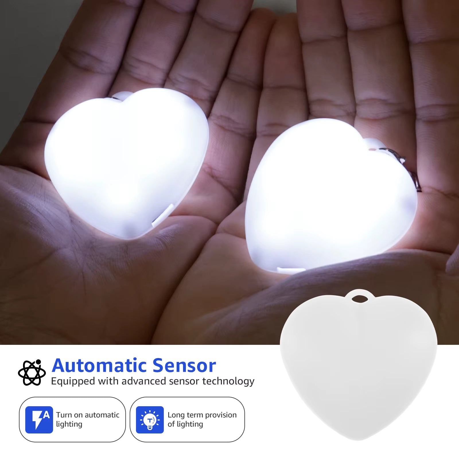 2Pc Purse Glow Heart Light LED Automatic Sensor Purse Light Touch Activated Handbag Light Handbag Night Light Handbag Purse Lamp