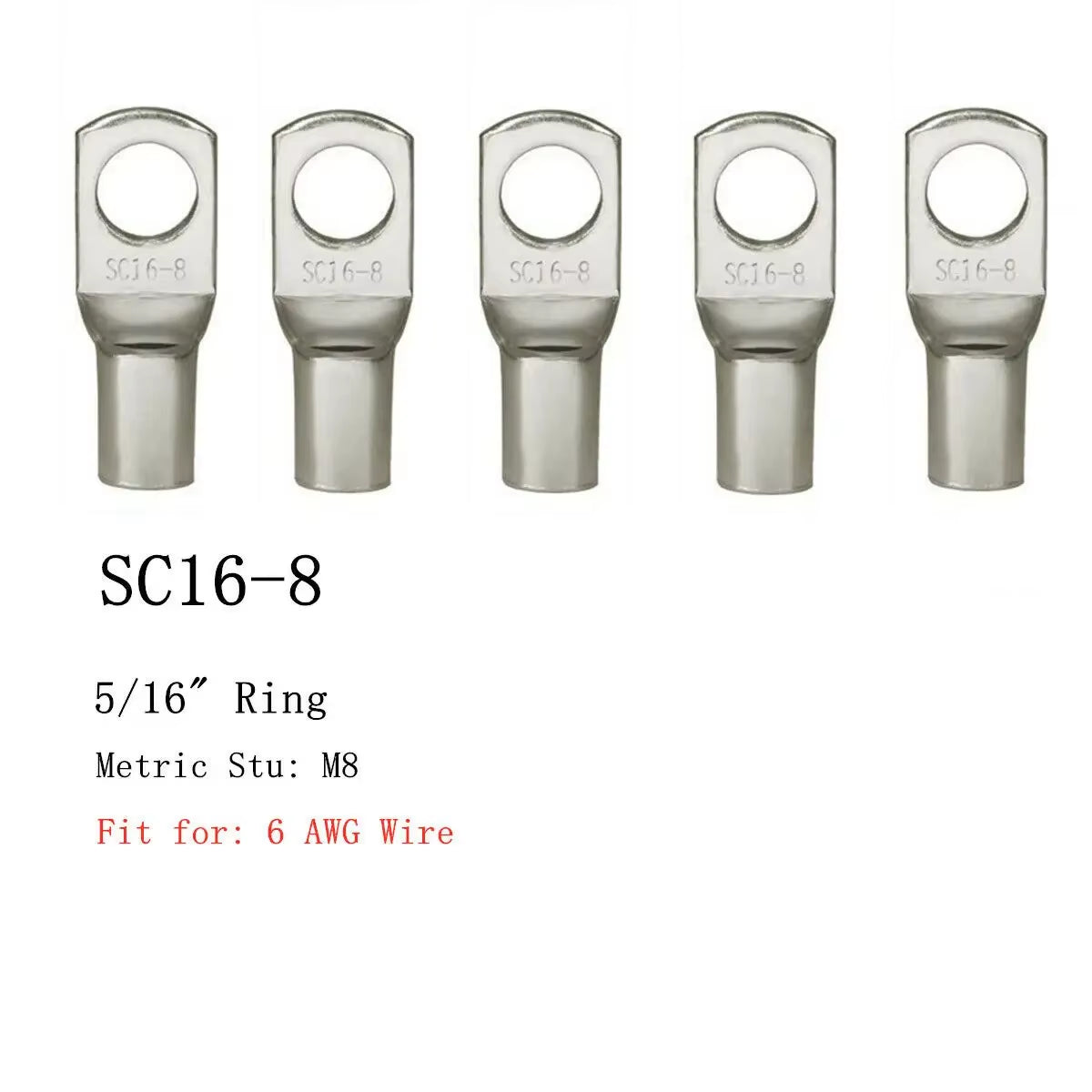 4-25Mm Assortment Tinned Copper Lugs Ring Crimp Terminals Battery Wire Welding Cable Connectors Kit
