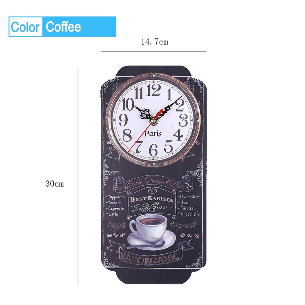 Retro Wall Clock European Style Hanging Wall Decor Clocks for Office Kitchen Living Room Bedroom Home Bar Decor