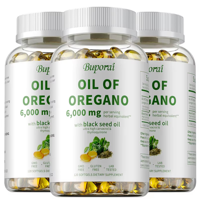 Oil of Oregano - Contains Black Seed Oil, Which Promotes Immune and Digestive Health, Fights Inflammation, and Relieves Bloating