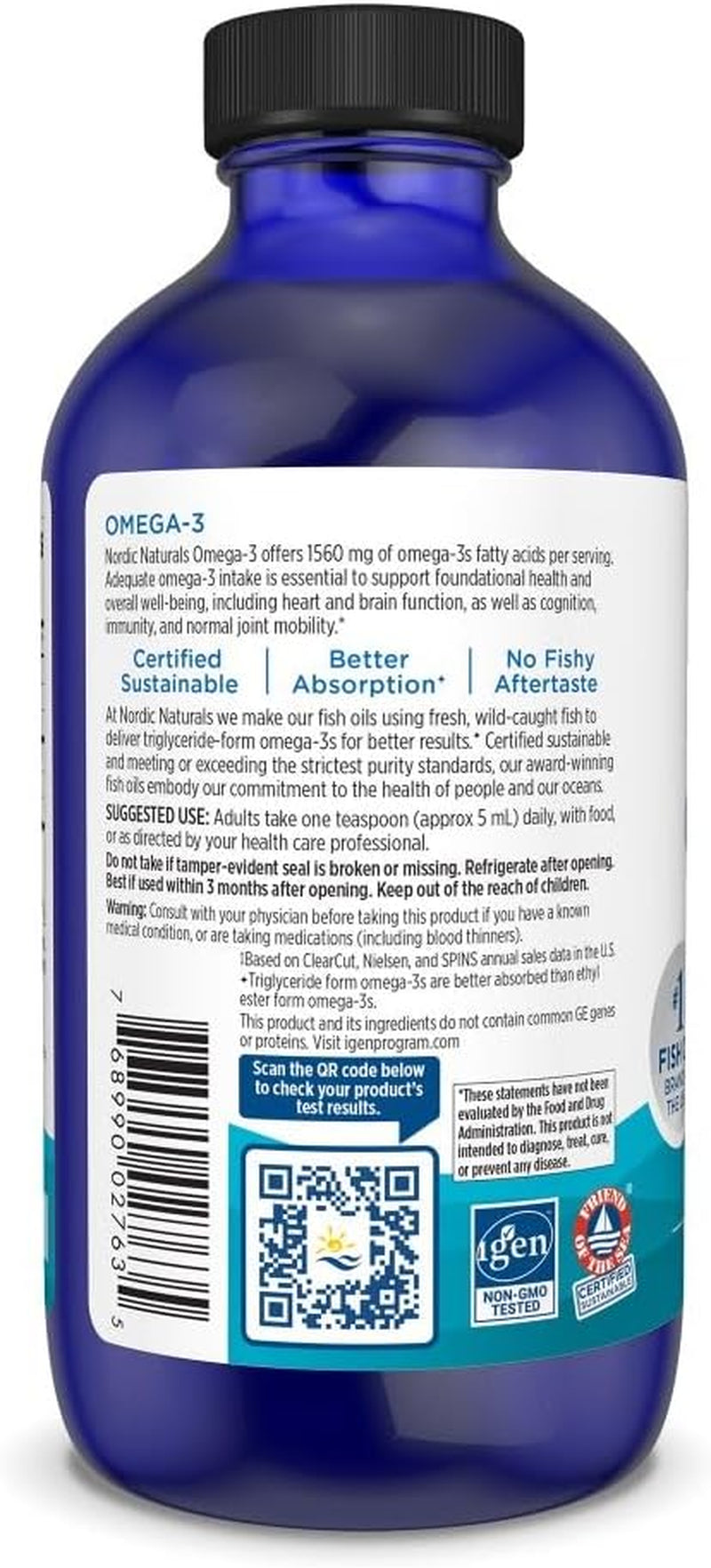 Omega-3 Lemon 8 Fl Oz 237 Ml