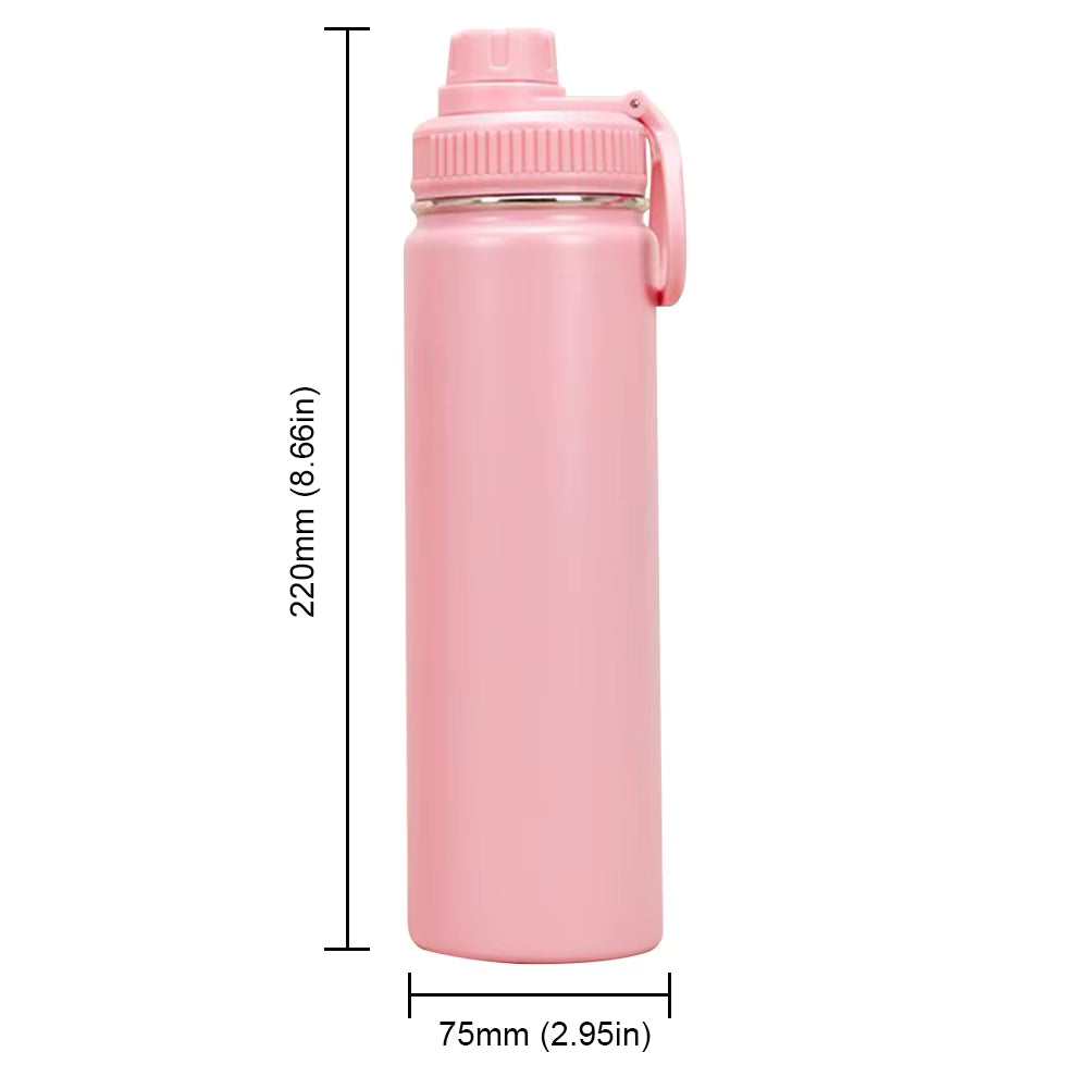 22 Oz Water Cup Wall Vacuum Insulated Water Bottle Leakproof Stainless Steel Keep Liquids Hot or Cold BPA Free Perfect for Gifts