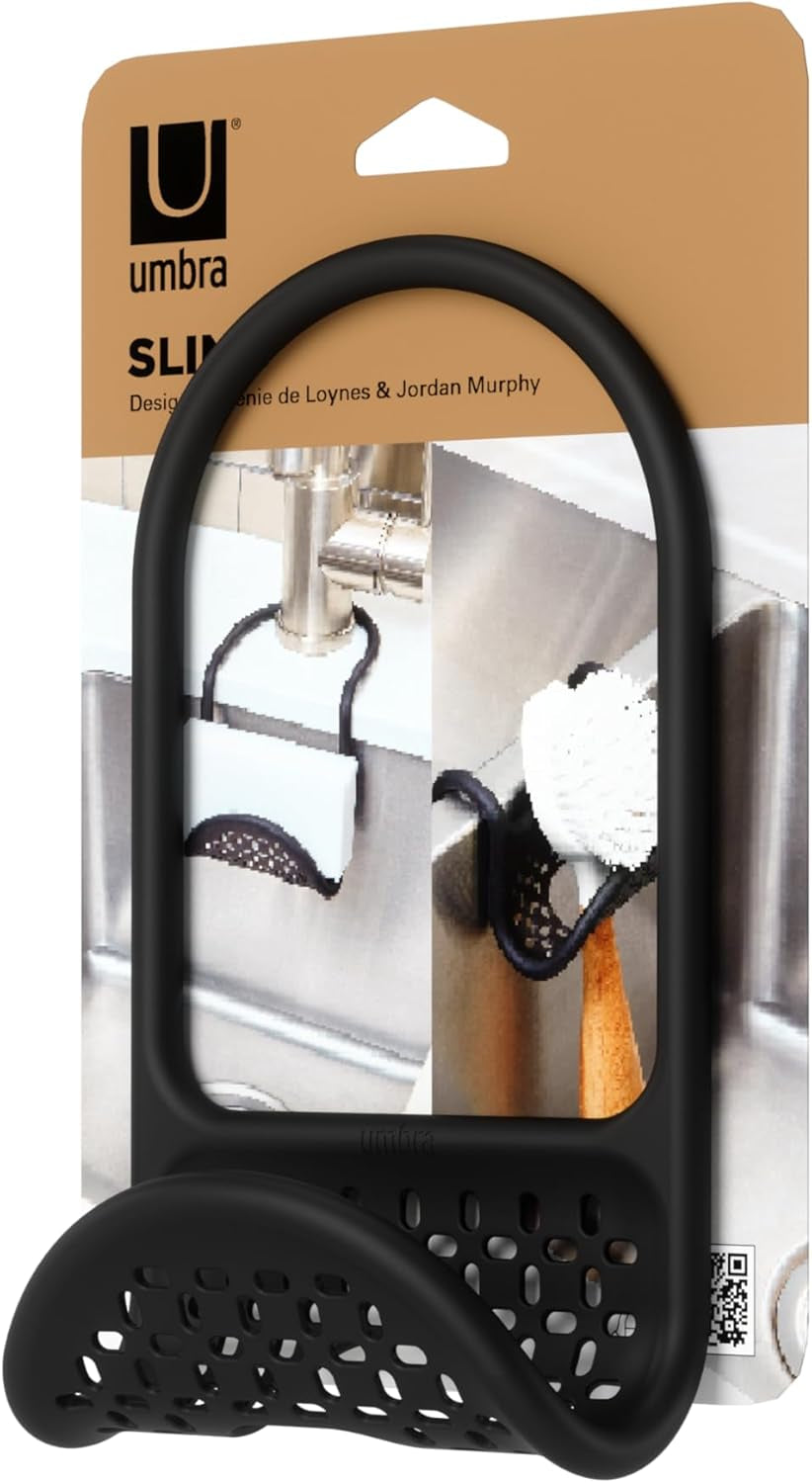 1004294-040 Sling Flexible Sink Caddy, Non-Slip – Holds Sponge, Scrubbing Brush or Dishrag, Black Kitchen