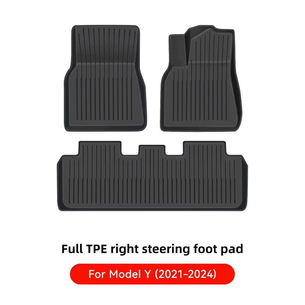 for Tesla Floor Mat Model Y 2021-2026 Model 3 Highland Car Trunk Mat Luggage Mat TPE Waterproof Anti-Slip Set Floor Liner Mat