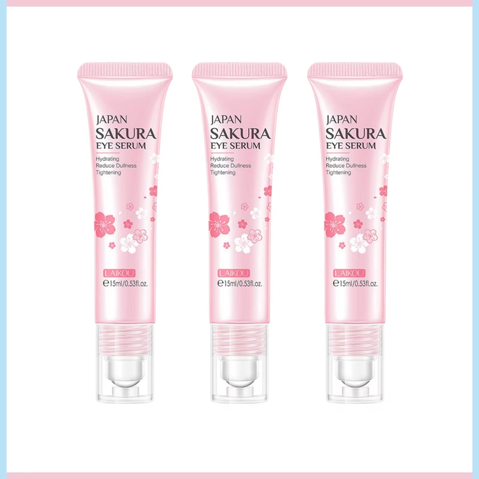 1/3/5Pcs Sakura Eye Essence Cream Eye with Massage Ball Firming Anti-Dark Circles Anti-Puffiness Bags Anti-Aging under Eye Serum