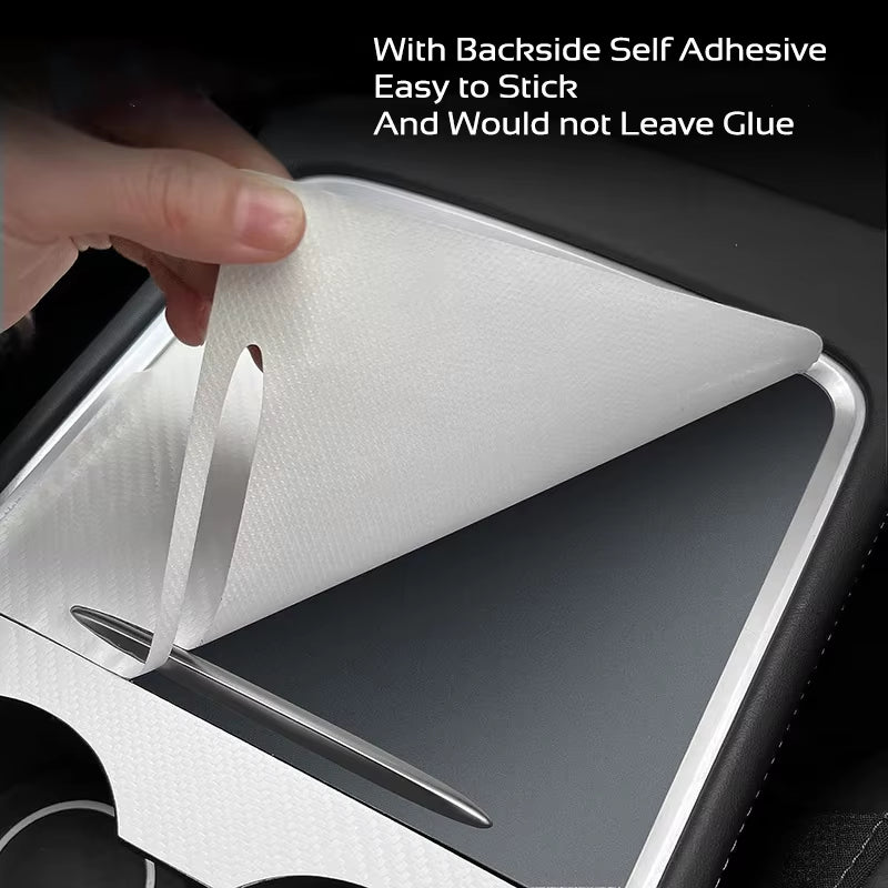 For Tesla Model 3 Highland Y Juniper 2021-2026 PU Center Console Protector Cover Central Control Panel Sticker Film Accessories