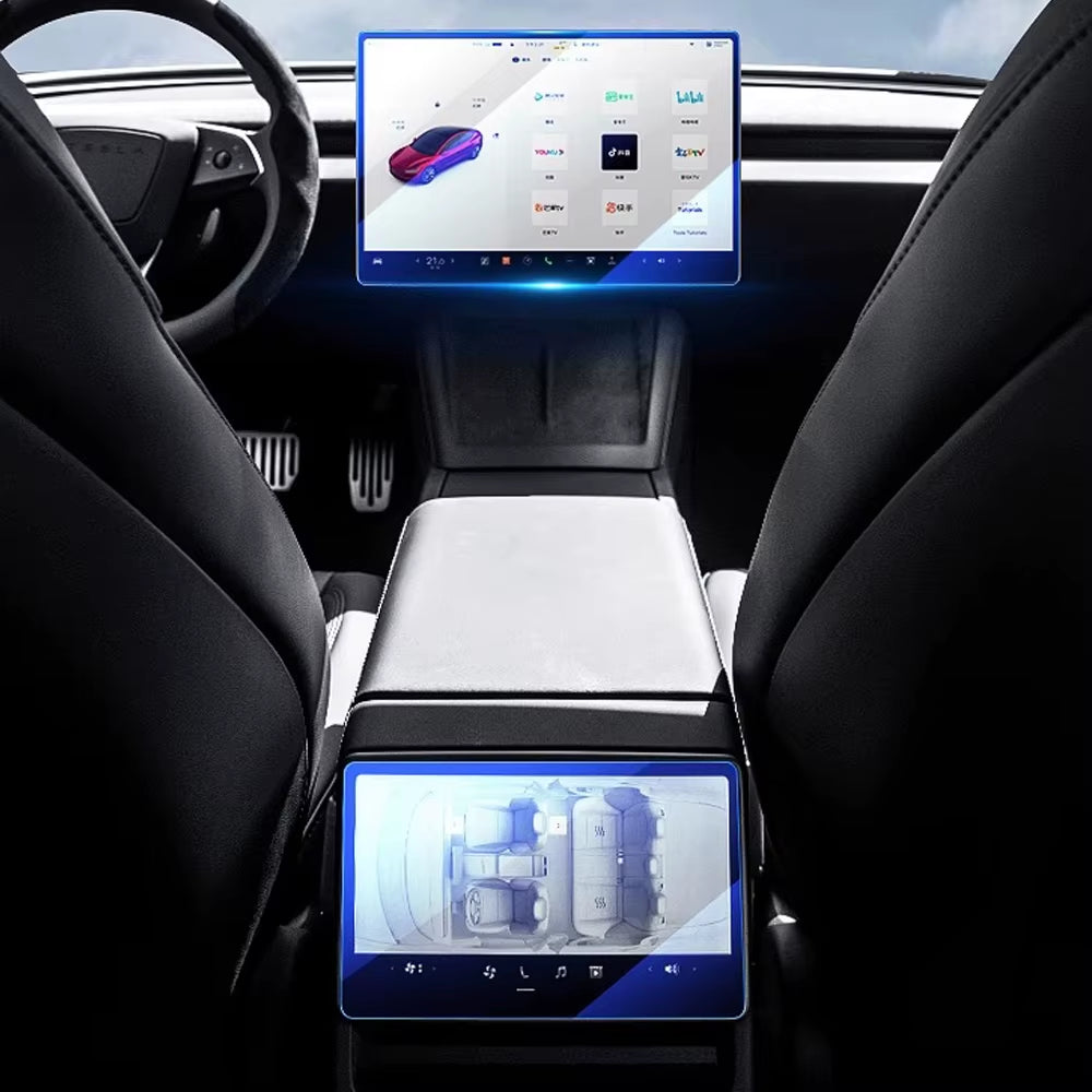 Tempered Glass Film Protector for New Tesla Model Y Launch Juniper 2026 2025 Model 3 Highland 2024 Touch Screen Protective Film