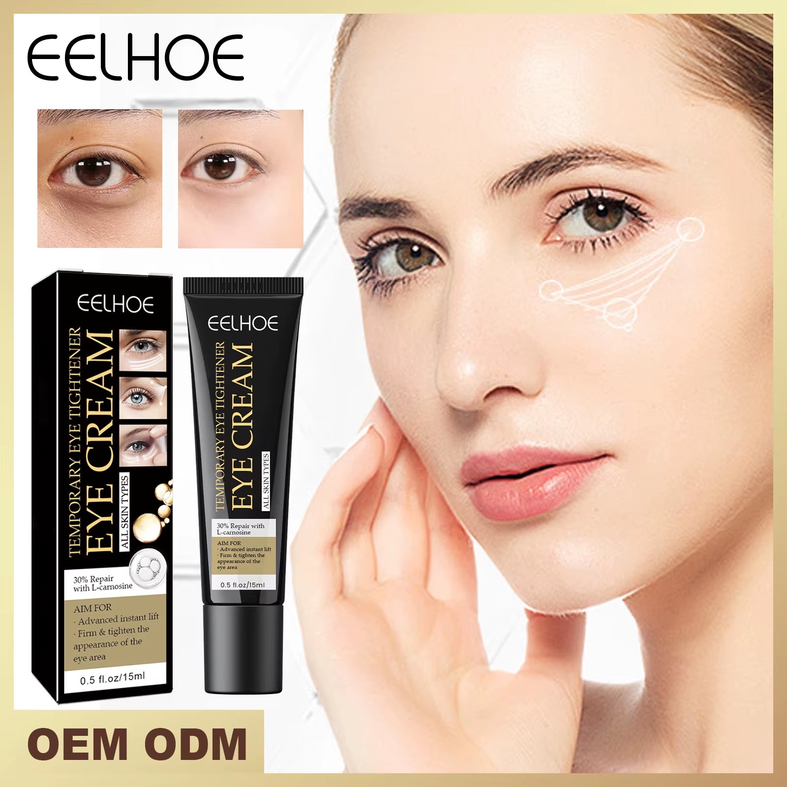 EELHOE Eye Firming Cream for Dark Circles Removal anti Bags under the Eyes Moisturizing Eye Contour Nourishing Eye Repair Cream