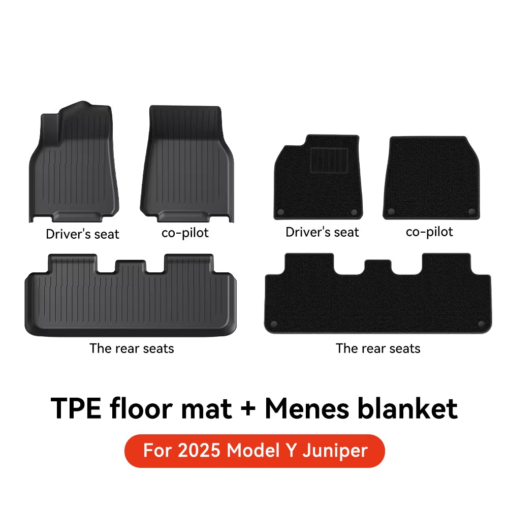 for Tesla Floor Mat Model Y 2021-2026 Model 3 Highland Car Trunk Mat Luggage Mat TPE Waterproof Anti-Slip Set Floor Liner Mat