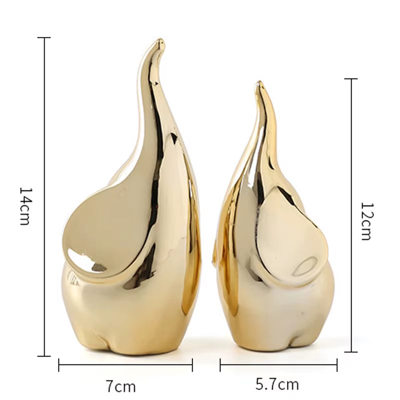 White Porcelain Elephant Ornament Living Room Decor Miniature Item Office Decoration Accessories Home Garden Bedroom Decorations