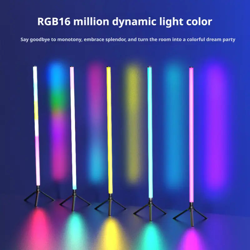 Smart RGB LED Floor Lamp, 1.2 Meters in Height, Equipped with an App and Remote Control, Offering 16 Million Colors, Music Synchronization, and Scene Modes. Ideal for Gaming Rooms, Living Rooms, Parties, and Bedrooms as a Color-Changing Vertical Lamp