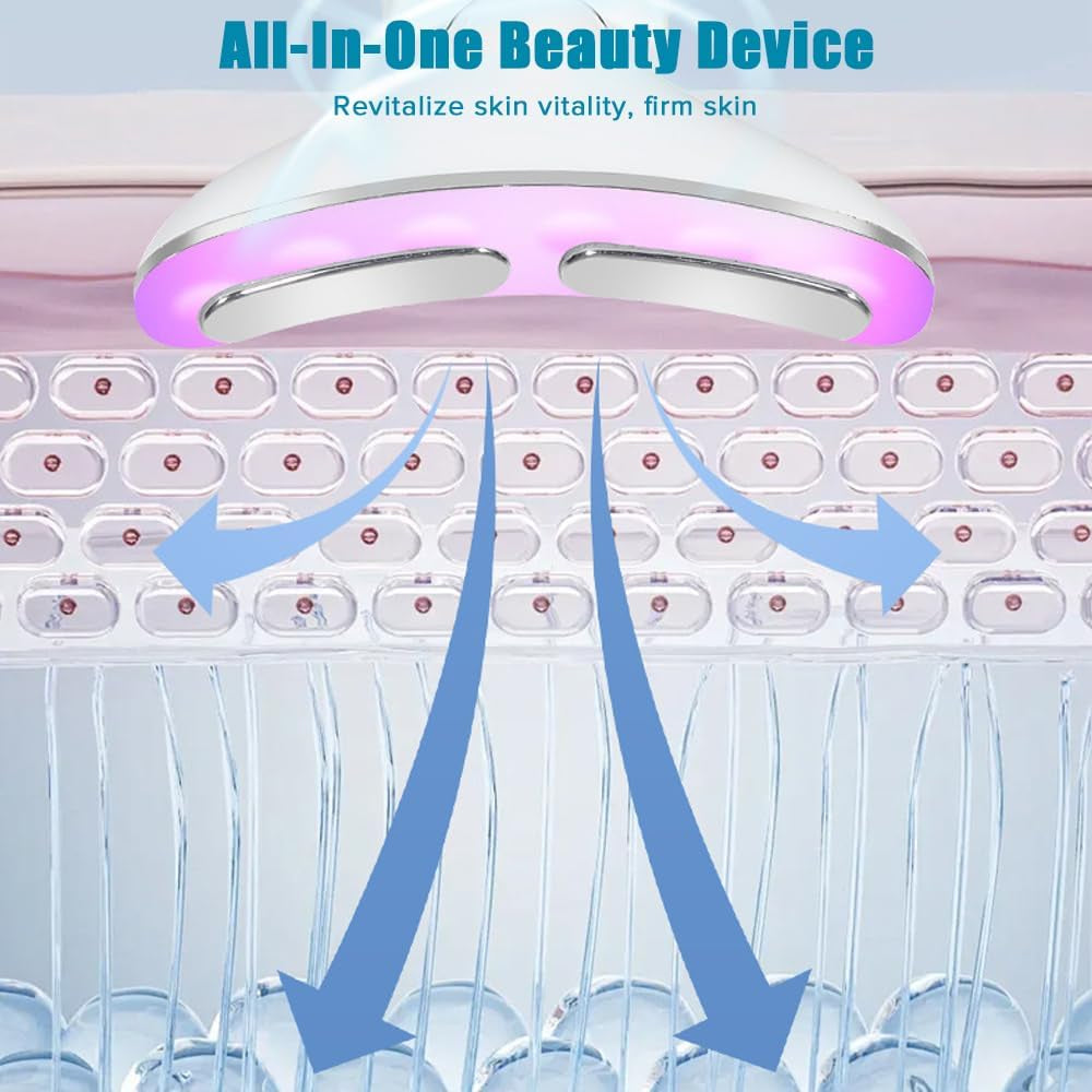 Face Neck Massager, 7 in 1 Portable Neck Facial Beauty Device, Facial Neck Massager with 7 Modes for Skin Routine Care