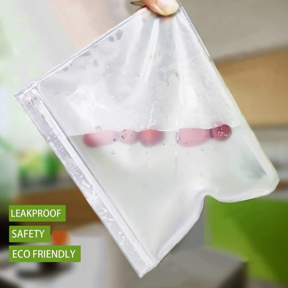 10Pcs Silicone Food Storage Bag Leakproof Reusable Stand up Zip Shut Bag Cup Fresh Bag Food Storage Bag Fresh Wrap