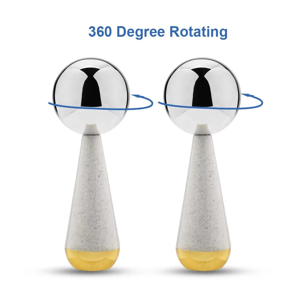 Ice Globes for Facials 360 Rotating Unbreakable Steel Ice Globes Ice Roller for Face and Eyes Ideal Skincare Tool for Facials